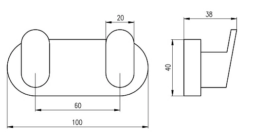 Крючок двойной Rav Slezak Yukon YUA0106CMAT черный