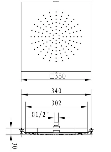 Ливневая насадка для душа Villeroy&Boch, TVC00000800061