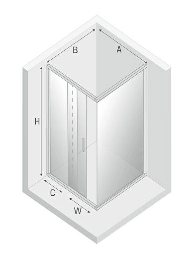 Душевой уголок New Trendy NEW VARIA 100x90x190 (var 3)