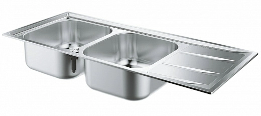 Мойка Grohe K400 из нержавеющей стали с корзинчатым вентилем, 31587SD0, левая/правая Мойка Grohe K400 из нержавеющей стали с корзинчатым вентилем, 31587SD0, левая/правая