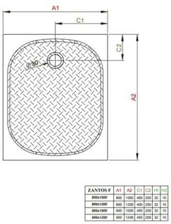 Душевой поддон Radaway Zantos F 100x90