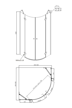 Душевое ограждение Ambassador Diamond 12011101 90*90 Душевое ограждение Ambassador Diamond 12011101 90*90