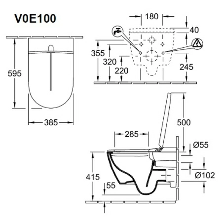 Унитаз-биде Villeroy&Boch ViClean, V0E100R1 Унитаз-биде Villeroy&Boch ViClean, V0E100R1
