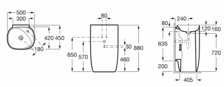 Раковина Roca Beyond Totem 50 3270B0000 напольная Раковина Roca Beyond Totem 50 3270B0000 напольная