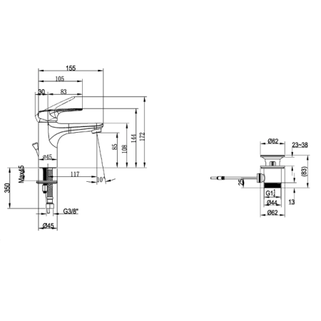 Смеситель Villeroy&Boch O.novo Start, однорычажный, TVW10510111061 Смеситель Villeroy&Boch O.novo Start, однорычажный, TVW10510111061