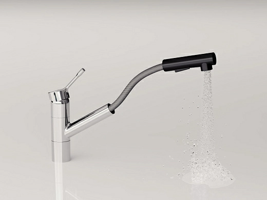 Смеситель Ideal Standard Ceralook для кухонной мойки, хром матовый, черный, BC297GN