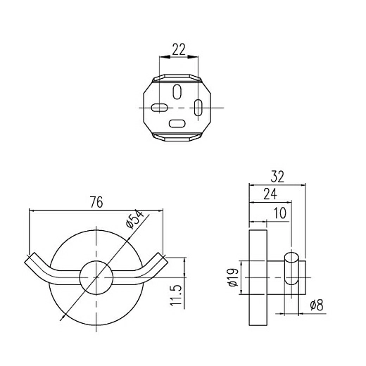 Двойной крючок для полотенец  Villeroy&Boch Elements, TVA15101200061