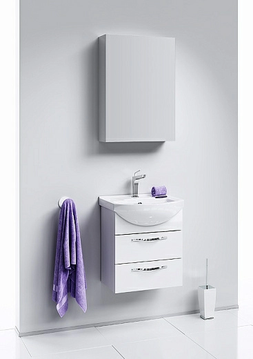 Тумба подвесной Aqwella Аллегро 50 под умывальник белая (2 ящика)