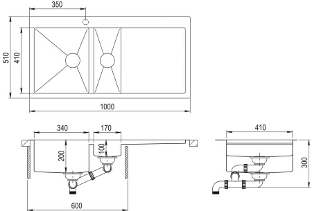 Мойка AquaSanita Steel LUNA 151 M-L Мойка AquaSanita Steel LUNA 151 M-L