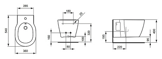 Биде подвесное Ideal Standard Connect E799701 Биде подвесное Ideal Standard Connect E799701