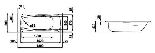 Стальная ванна Laufen Palladium 2.2510.3.000.040.1