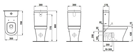 Чаша напольного унитаза Laufen LB3 2468.4.000.000.1 Чаша напольного унитаза Laufen LB3 2468.4.000.000.1