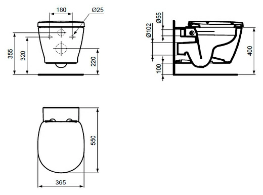 Унитаз подвесной Ideal Standard Connect E814901