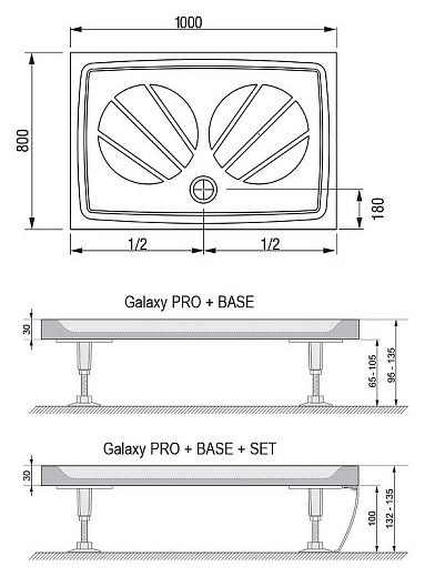 Поддон для душа Ravak Gigant Pro 100x80