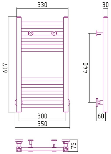 Полотенцесушитель водяной Сунержа Модус 600х300