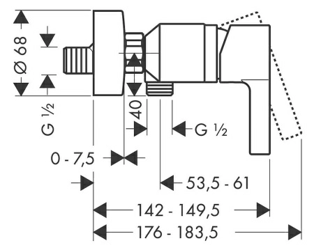 Смеситель Hansgrohe Metris S 31660000 для душа