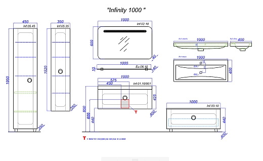 Тумба Aqwella Инфинити 100 под умывальник белая