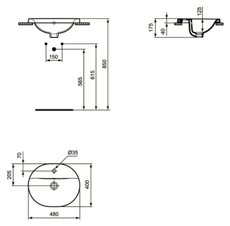 Рукомойник Ideal Standard Connect E503801 (48 см) Рукомойник Ideal Standard Connect E503801 (48 см)