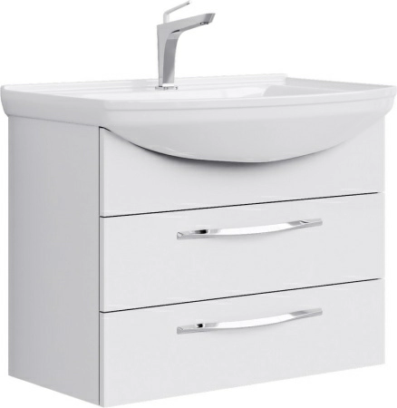 Тумба подвесной Aqwella Аллегро 70 под умывальник белая (2 ящика)