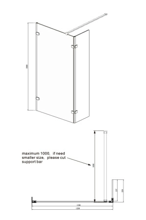 Душевое ограждение Ambassador Walk-in 15031108 120 см Душевое ограждение Ambassador Walk-in 15031108 120 см