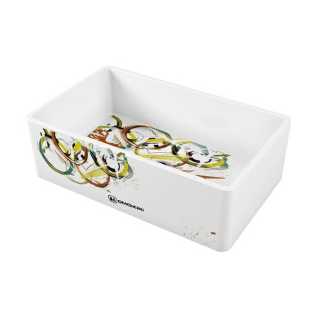 Кухонная мойка из керамики Omoikiri Mikura 76-Tokyo 3 Natceramic/white Кухонная мойка из керамики Omoikiri Mikura 76-Tokyo 3 Natceramic/white
