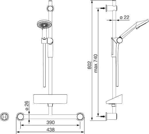 Душевая стойка Oras Optima 2792