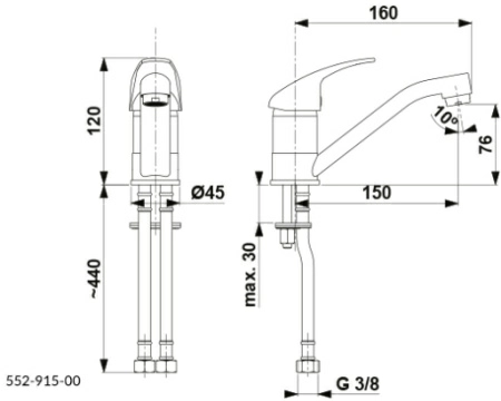 Смеситель Armatura Baryt oднорычажный, для умывальника Смеситель Armatura Baryt oднорычажный, для умывальника