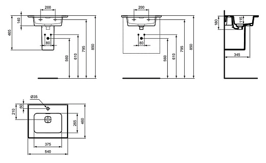 Раковина Ideal Standard Strada II Vanity 54 см, белый, T298801