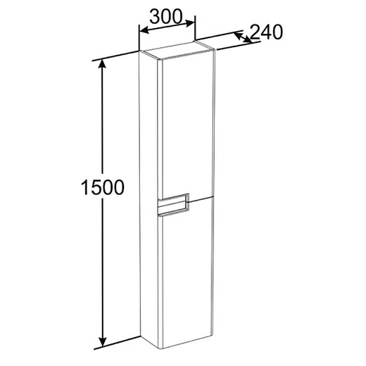 Шкаф-пенал Roca Victoria Nord Black Edition ZRU9000095, черный