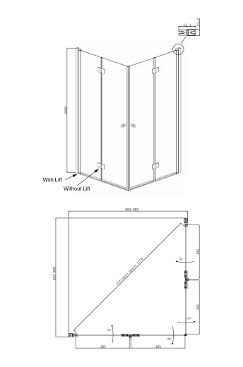 Душевое ограждение Ambassador Nord 13011108 90*90