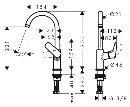 Смеситель Hansgrohe Logis 71131000 для раковины