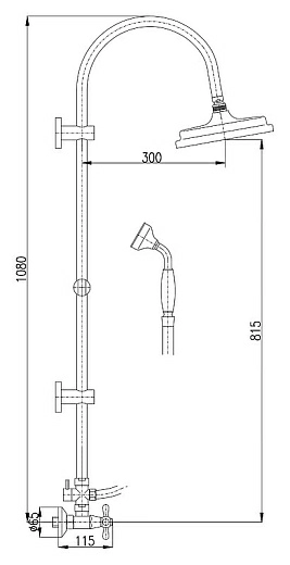 Душевая стойка Rav Slezak Morava retro MK181.5/3SM