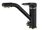 Смеситель для кухни ZorG Steel Hammer SH 321 черный + бронза Смеситель для кухни ZorG Steel Hammer SH 321 черный + бронза