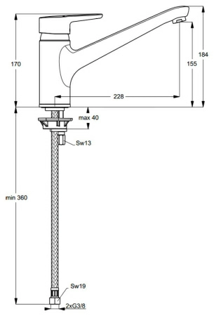 Смеситель Ideal Standard Connect Blue B9931AA для кухонной мойки