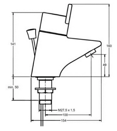 Смеситель Ideal Standard Ceraplus Sequential термостатический для раковины, с донным клапаном, хром, A4092AA