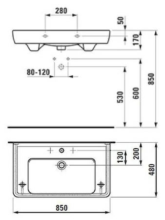 Раковина Laufen Pro 8.1395.6.000.104.1 накладная Раковина Laufen Pro 8.1395.6.000.104.1 накладная