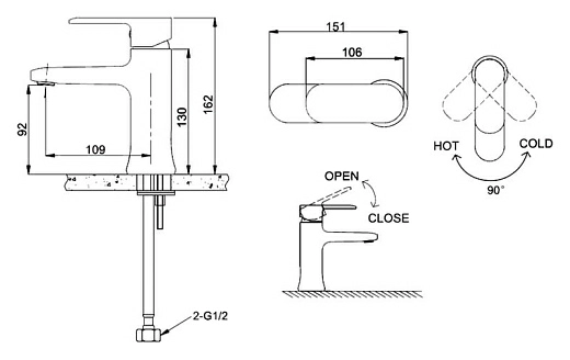 Смеситель Bravat Opal F1125183CP для раковины
