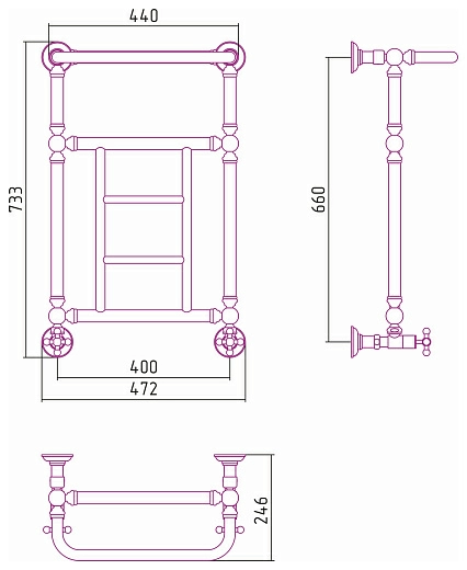 Полотенцесушитель водяной Сунержа Ренессанс 1452 660x400