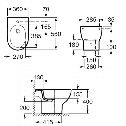 Биде Roca Meridian-N 357244000