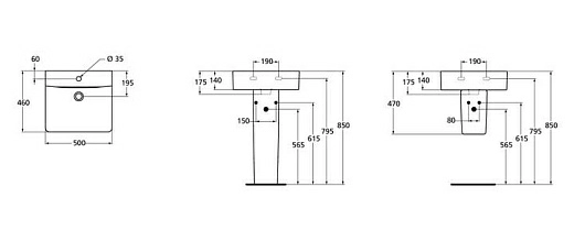 Раковина Ideal Standard Connect Cube E788401 (50 см)