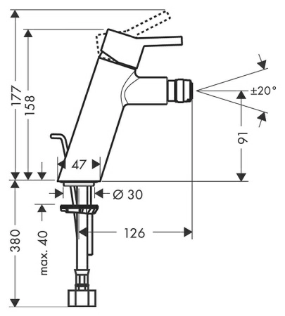 Смеситель Hansgrohe Talis S2 32240000 для биде Смеситель Hansgrohe Talis S2 32240000 для биде