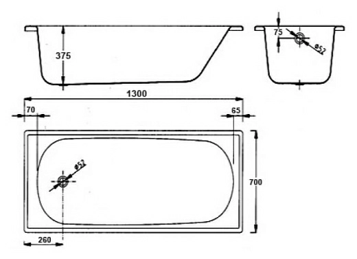 Стальная ванна BLB EUROPA 2,2 130*70  B30E12001