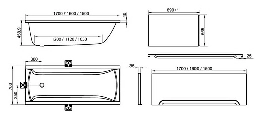 Акриловая ванна Ravak Classic 170 см Акриловая ванна Ravak Classic 170 см