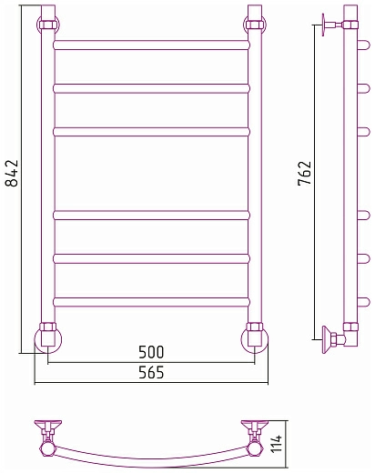 Полотенцесушитель водяной Стилье Аксиома-20 800х500
