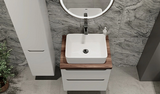 Тумба под умывальник Jorno Wood 60 подвесной белая