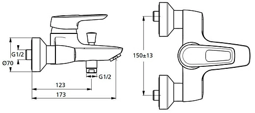 Смеситель Ideal Standard CeraMix Blue B9490AA для ванны с душем