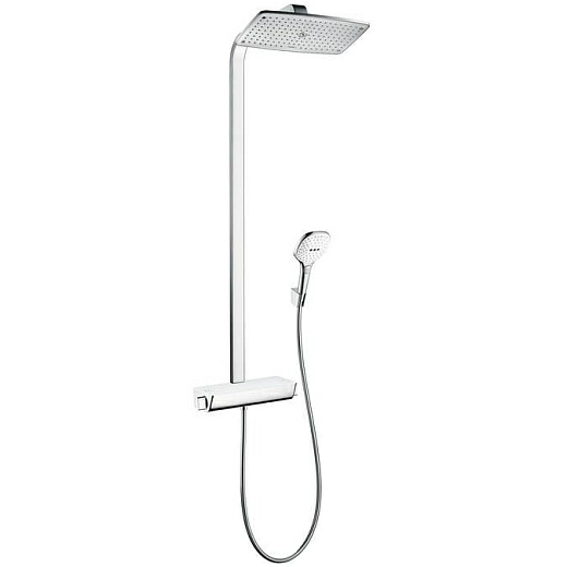 Душевая система Hansgrohe Raindance Select E 360 1jet Showerpipe EcoSmart 27286400, белый/хром Душевая система Hansgrohe Raindance Select E 360 1jet Showerpipe EcoSmart 27286400, белый/хром