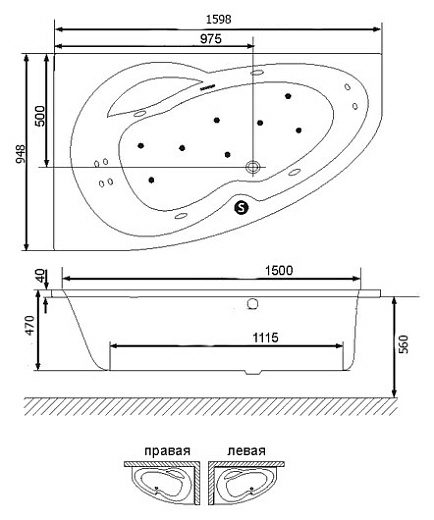 Акриловая ванна Excellent Newa Plus 160x95 левая