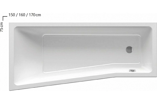 Ванна акриловая Ravak BE HAPPY II, 150х75 L белая