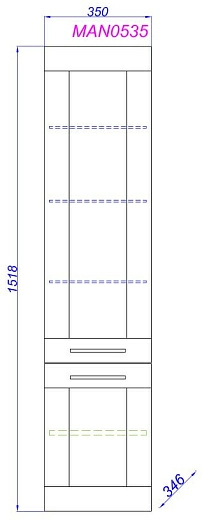Шкаф-пенал подвесной Aqwella Манчестер 35 белый